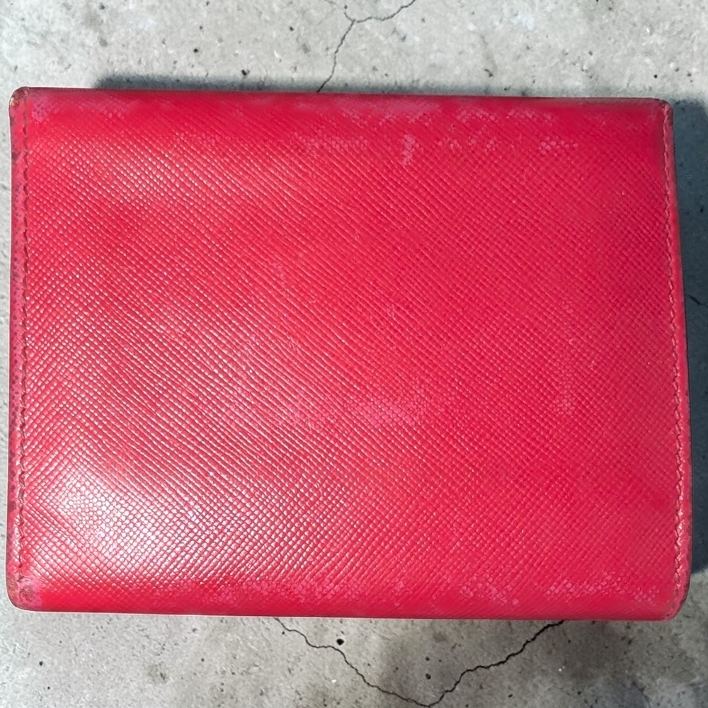PRADA Milano Red Saffiano Leather Wallet - Picture 2 of 13